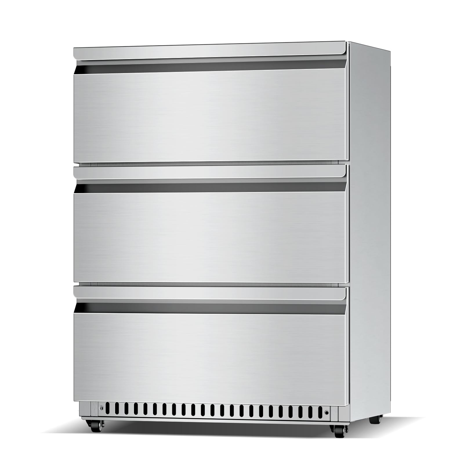 Ferueo 3 Drawer Refrigerator 4.4 cu ft Beverage Cooler Silver
