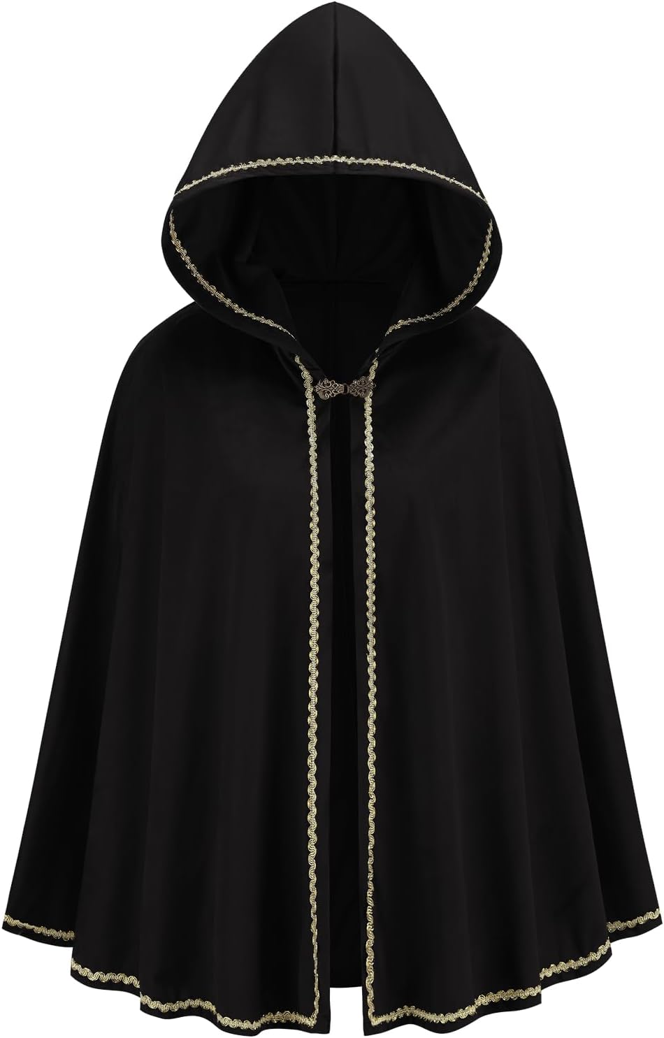 GRAJTCIN Renaissance Medieval Hooded Cape Adult Velvet Cloak Halloween Party Victorian Capelet for Women