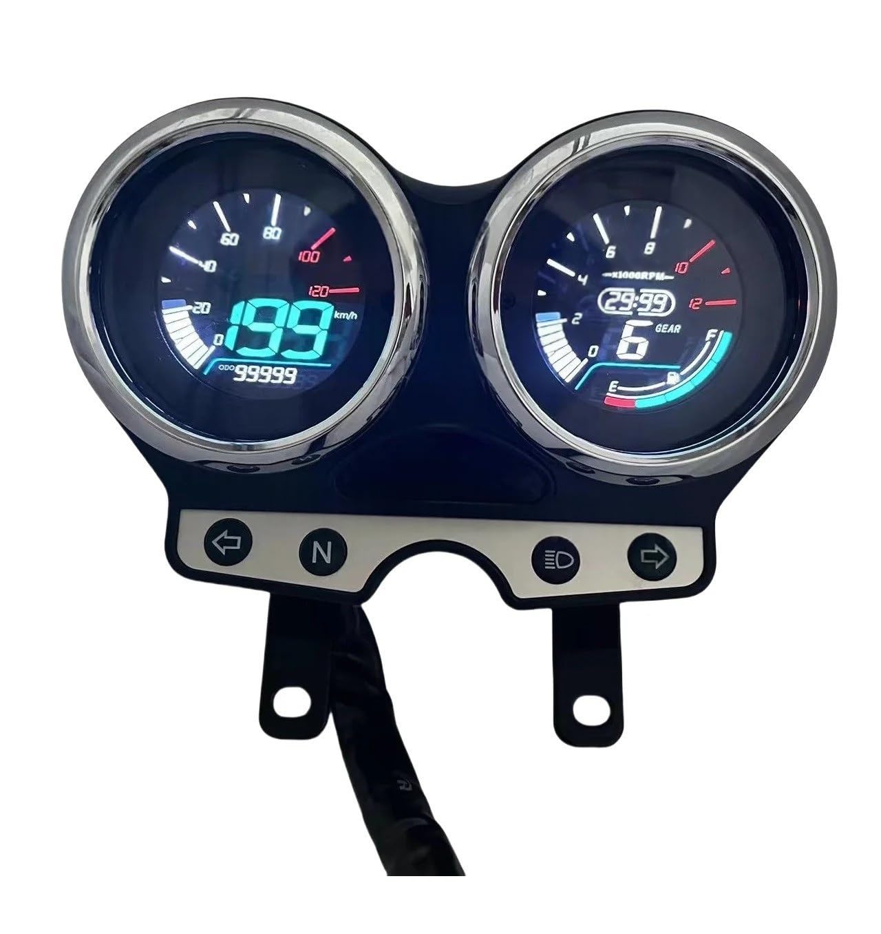 Contachilometri Moto LED Tachimetro Tester Contagiri Gruppo Nero Per Sì 125 GT125 EN125 EN150 EN 150