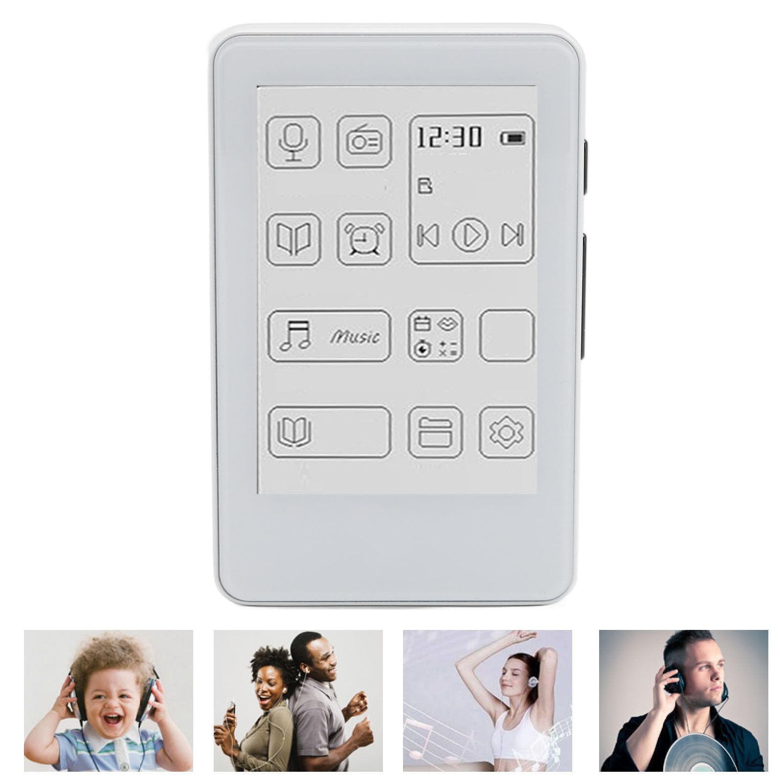 Cocoarm Lettore MP3 con Schermo a Inchiostro da 2,7 Pollici, Controllo Tattile, Bluetooth 5.0, Suono HiFi, Ricarica Tipo-C, per Musica, Lettura, Viaggio