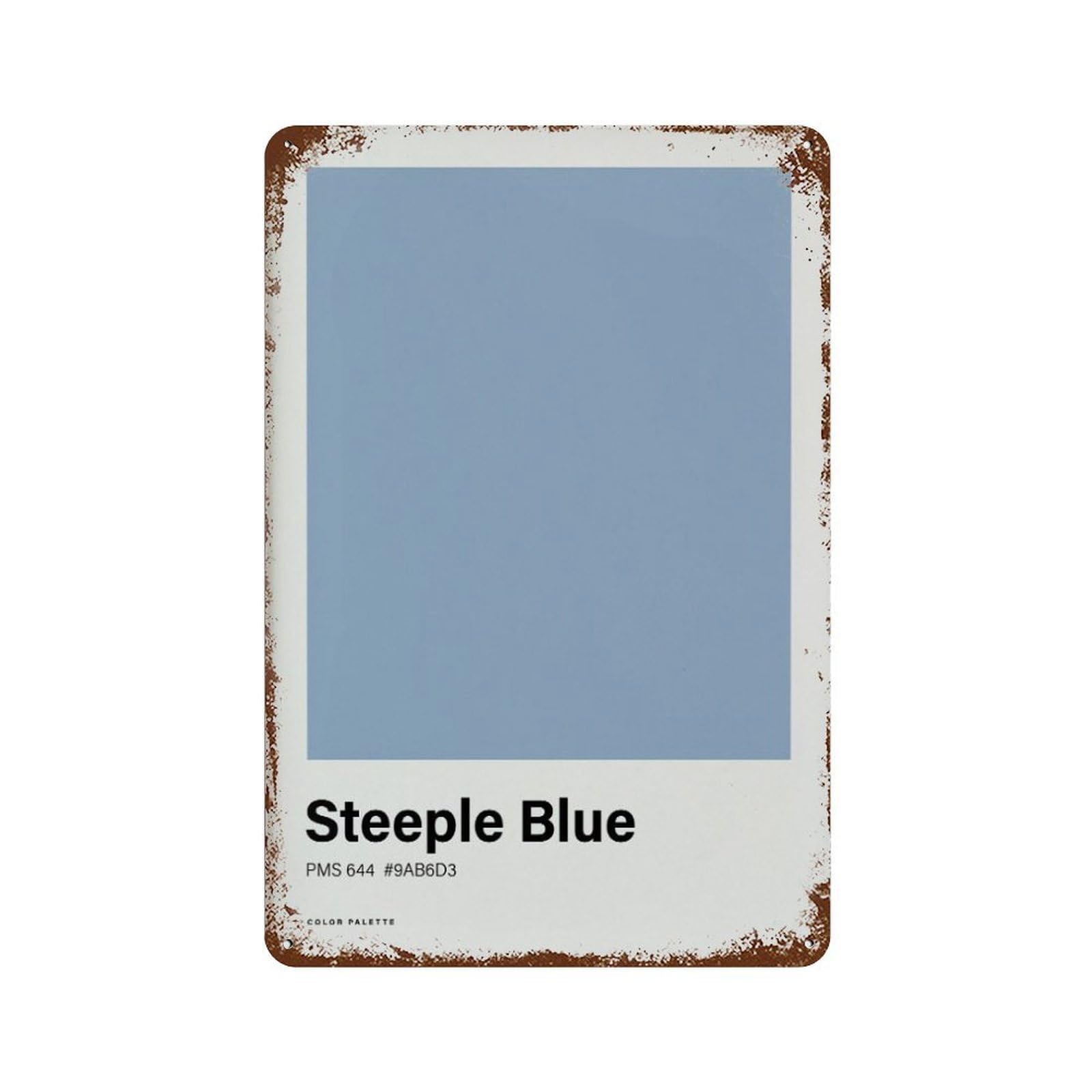 xiaoxiaoshen Steeple Blue Color Palette Minimalist Nordic Wall Decor Art Metal Tin Poster Modern Home Decor Art Home Bar Shop Decorations Vintage Sign 30x20cm