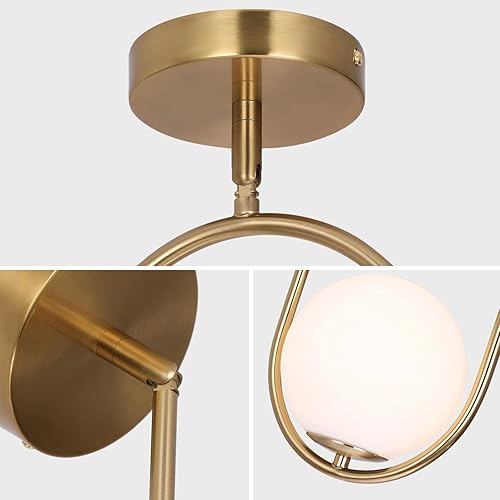 Miniatura 3 de SeeU Lámpara colgante moderna de globo dorado, candelabro de mediados de siglo, una lámpara colgante para isla de cocina, iluminación interior de