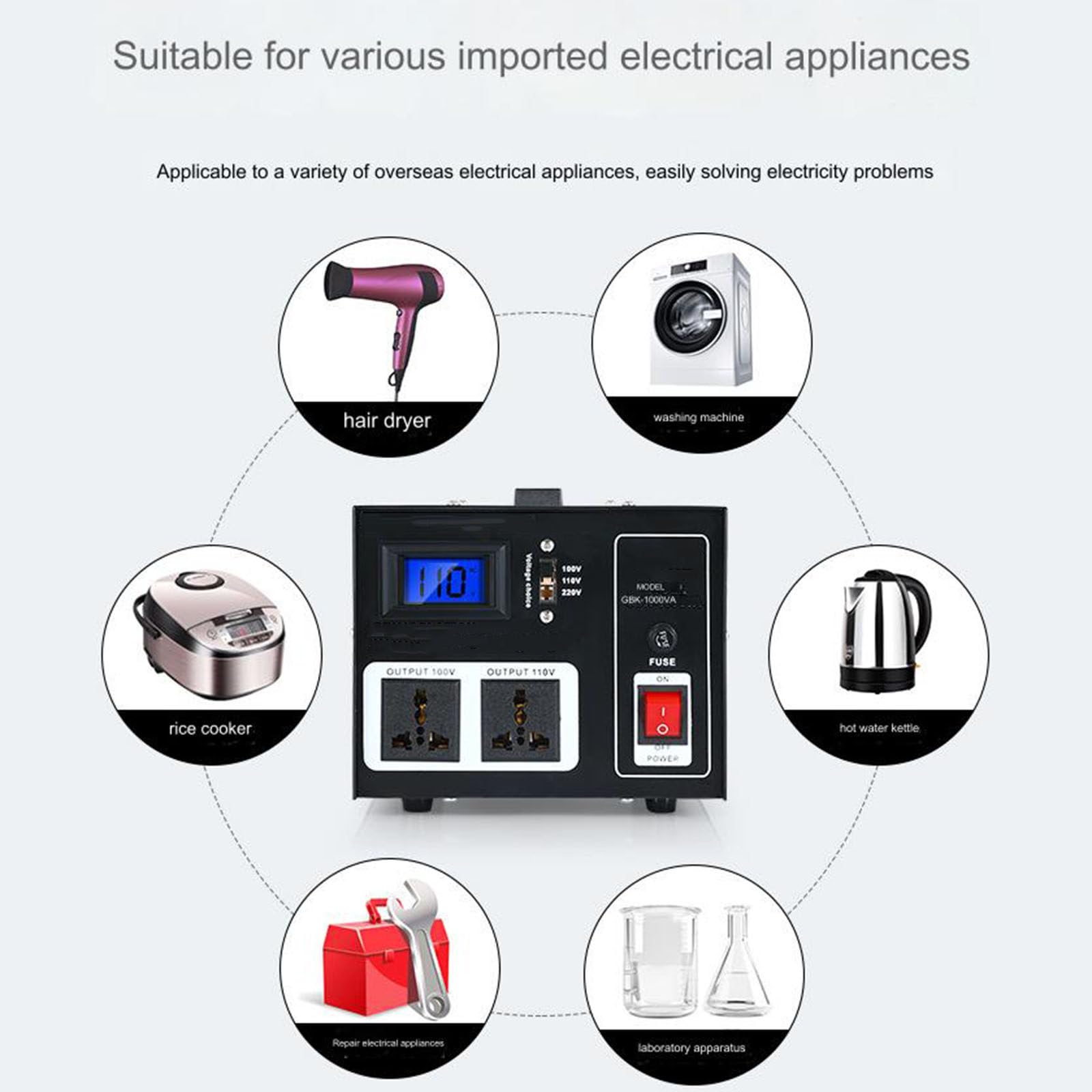 Transformador de aislamiento de seguridad monofásico totalmente de cobre, 220V a 110V, fuente de alimentación de conversión de Audio para enseñanza Experimental,500W