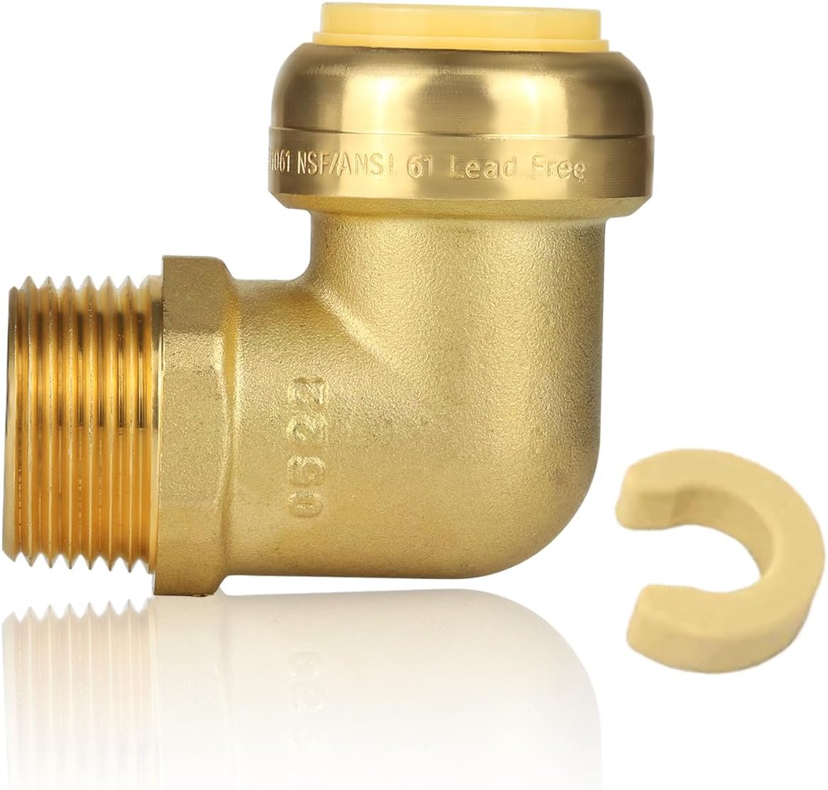 (Pack of 1) EFIELD Push fit fittings 1 Inch x 1 Inch Male NPT Threaded Elbow Push to Connect Pex Copper, CPVC with a Disconnect Clip Tool,(PF224-1PCS)