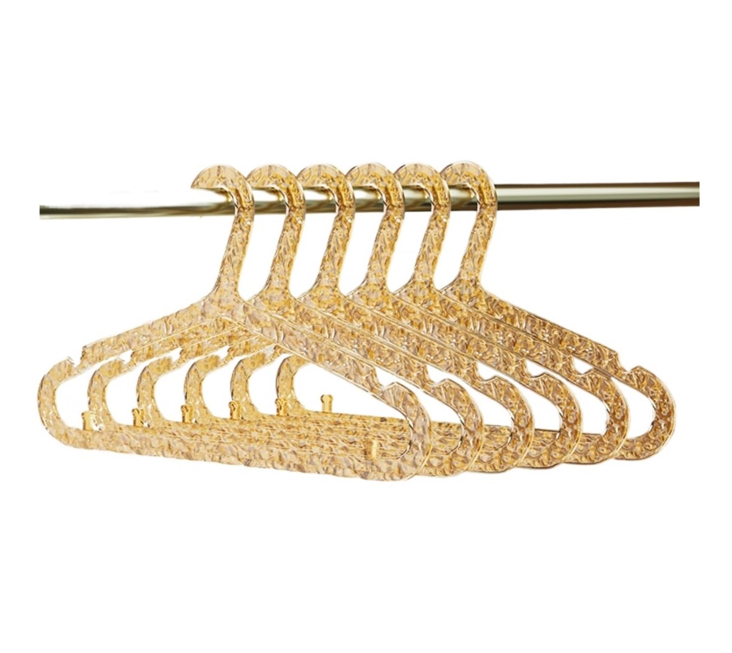Perchas Armario Vestidor Perchas De Ropa Gruesas Antideslizantes con Esquinas Anti-Rotura Hombros Sin Marcas Duraderas Ahorra Espacio(Gold,40pcs)