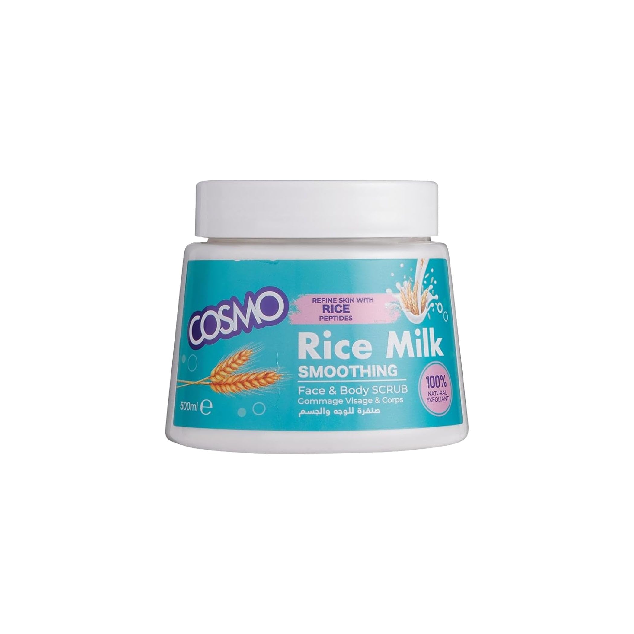 Cosmo Skin Care Rice Milk Refining Face & Body Scrub 500ml | Natural Exfoliants | Softening, Smoothing & Radiant Glow | Body Scrubber | Deep Cleanser | For All Skin Types | For Men & Women-image-42