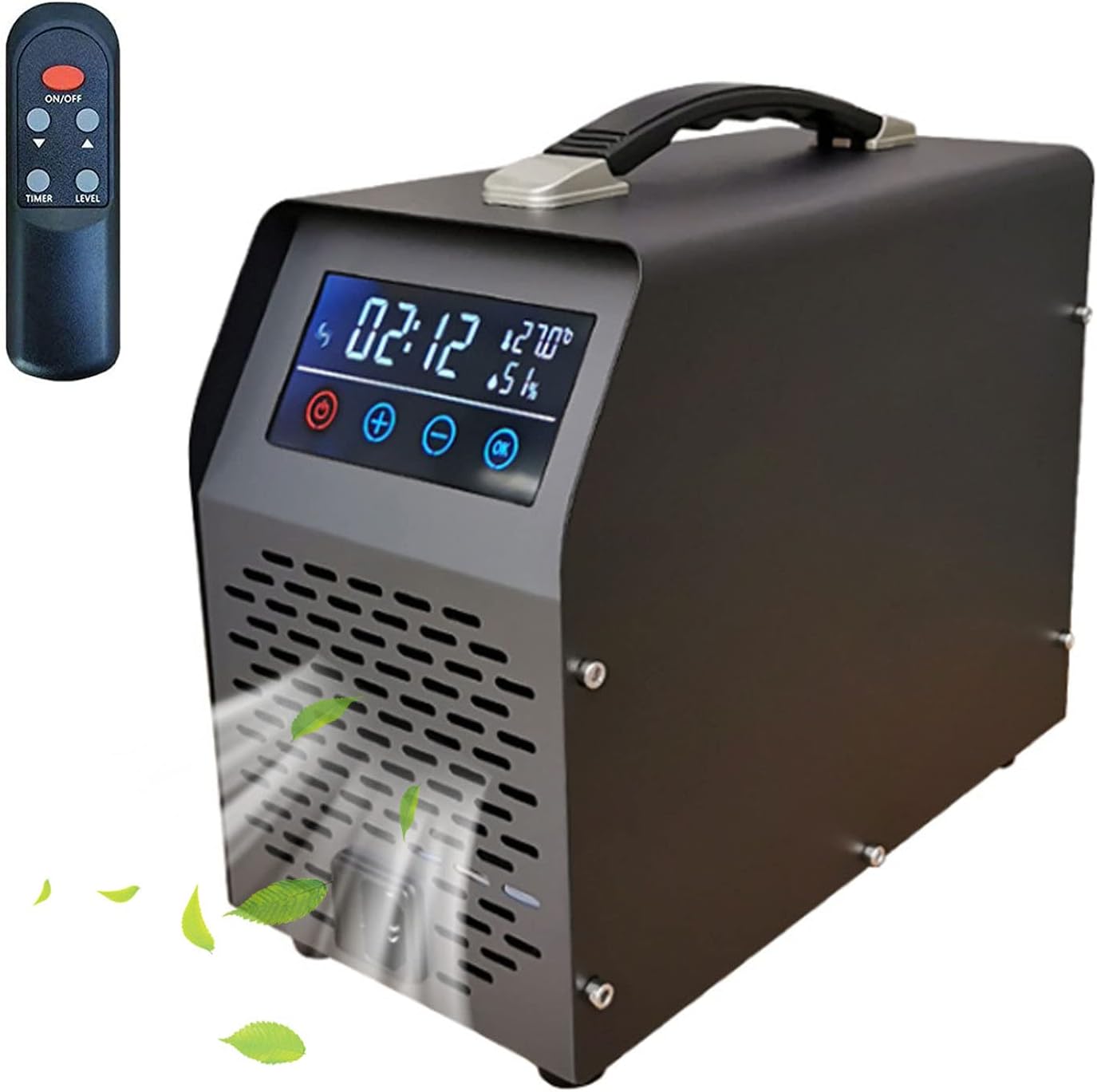 RDJSHOP Touch Screen Ozone Generator with Remote Control, Industrial O3 Air Purifier Commercial Deodorizer Sterilizer for Large Rooms, Plug in UK,Black-40000mg/h