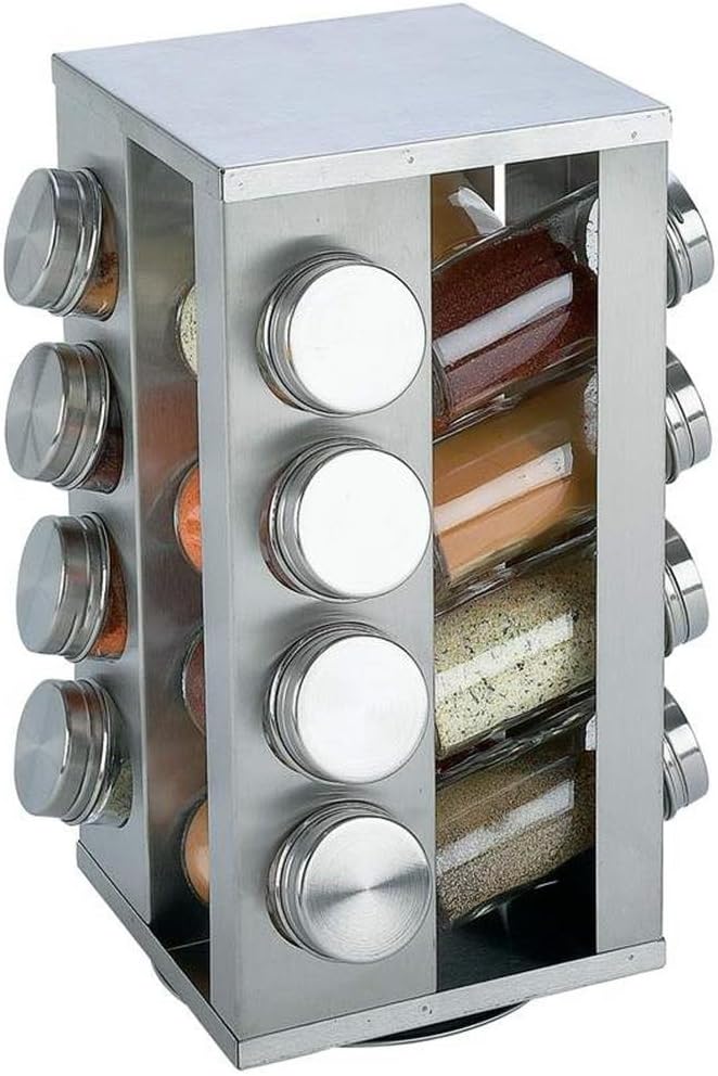 Amazon.com: B&F Chef Secret 16 Jar S/S Rotating Spice Rack [Office ...