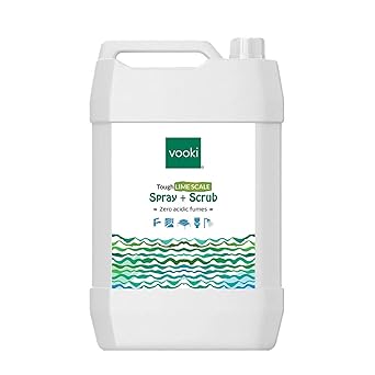 Vooki Ecofriendly Tough Lime Scale Stain Descaler Remover, Spray and Scrub Cleaner for Bathroom ...