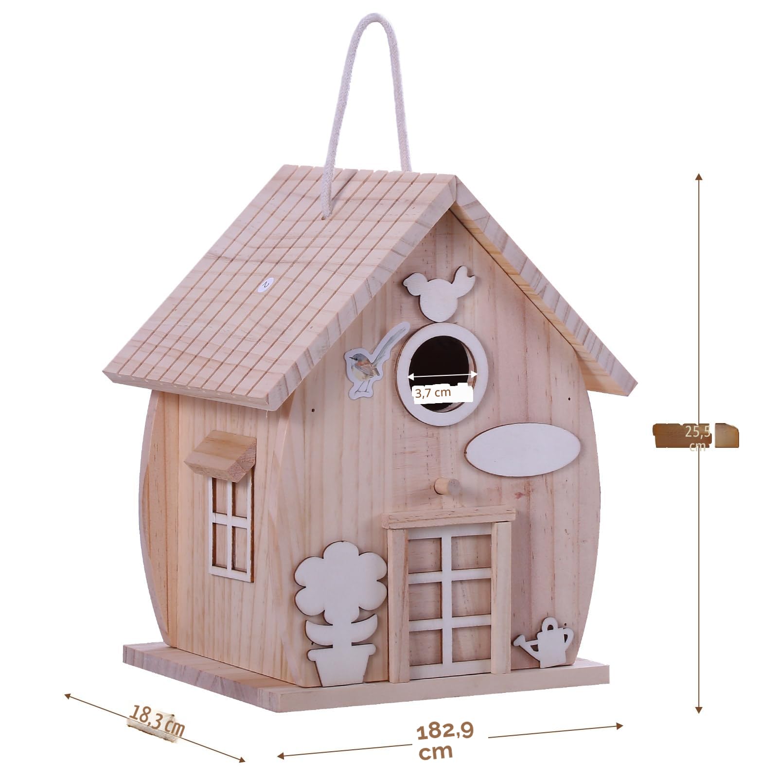 Holz-DIY-Vogelhaus-Set für Erwachsene zum Bauen, Outdoor-Holzarbeiten, Freihandmalerei, hängendes Vogelhaus für Garten- und Hofdekoration, Geschenk