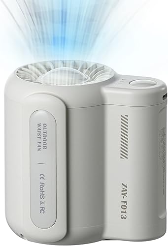 Mini ventilador de cintura, ventilador portátil, 3 velocidades de flujo de aire fuerte, ventilador de clip personal portátil, ventiladores de clip