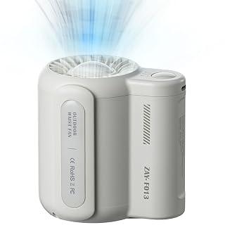 fuliying Waist Fan Portable Rechargeable – 4500mAh Battery Lasts 10 Hours, 3-Speed Personal Clip-On Fan, Hands-Free Wearable Mini Cooling Fans for Outdoor Work, Construction, Fishing, Camping