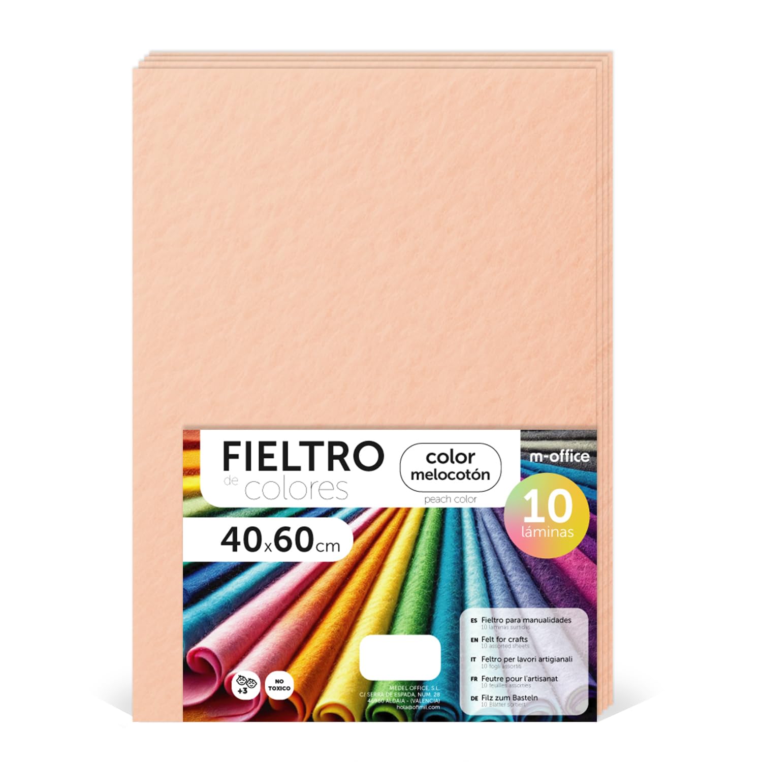 Fieltro para Manualidades, Fieltro de Colores, Suave y Flexible, Material para Costura, Telas Patchwork, Ideal para proyectos DIY, artesanía o decoración, 20x30cm - m-office (rojo, 10 uds) — view 180