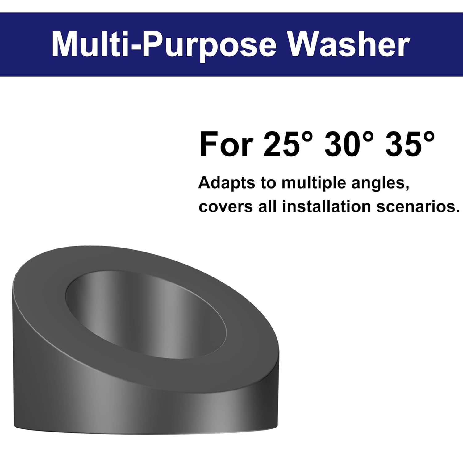 30 Pack Stainless Steel 25 30 35 Degree Black Angled Bevel Washers - 3/8" ID Angle Washer for Cable Railing Systems, Stair Ends，Fits for 1/8", 3/16" Cables Railing Kits