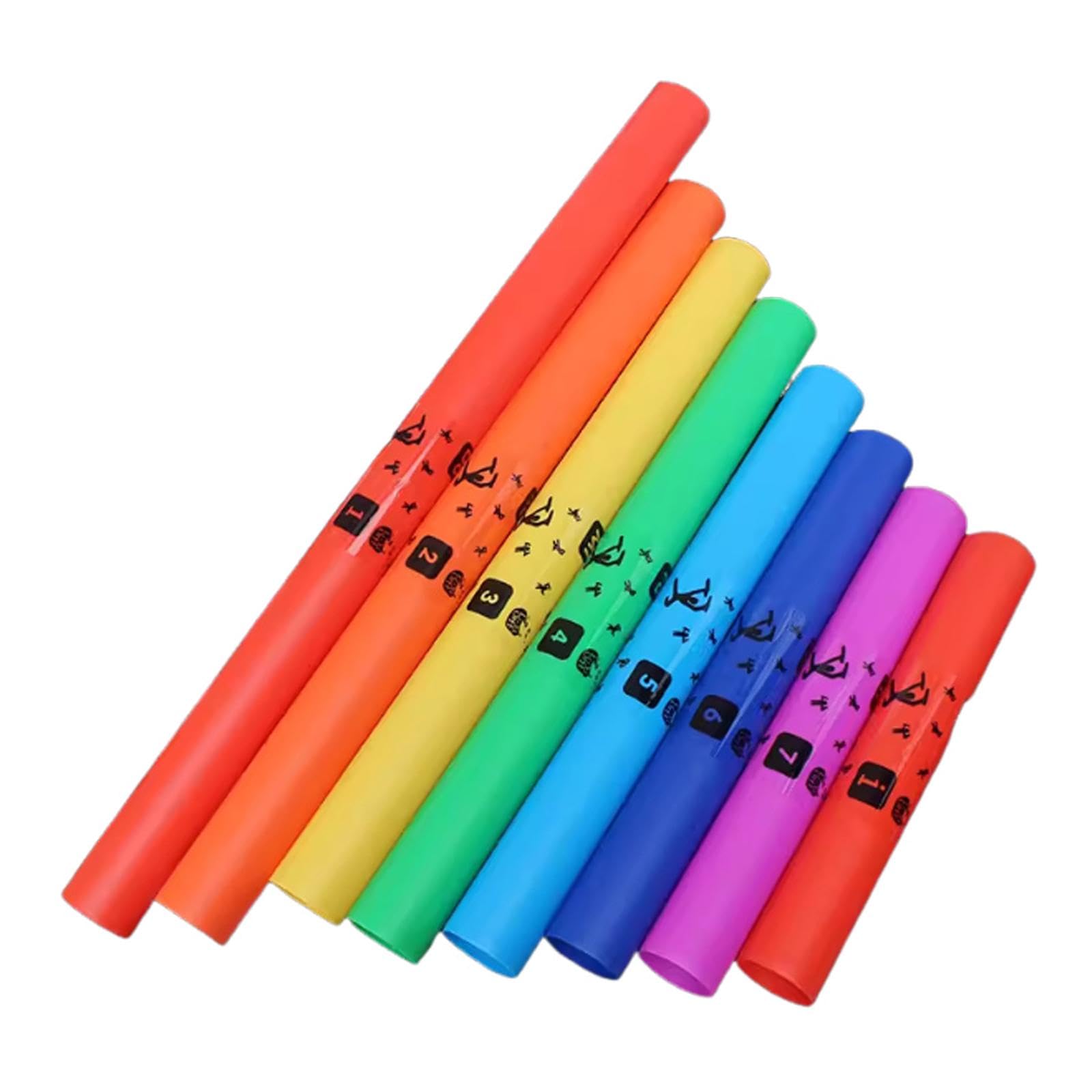 Oshhni Tubos de música Instrumentos en el aula Tarray Learning Herramientas de enseñanza 8 tonos Tubo de sonido Set de 8 para niños pequeños preescolar, Sin Cuerda