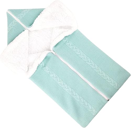 Miniatura 6 de Manta para envolver al bebé, saco de dormir de punto de forro polar, manta suave y cálida para siesta más terciopelo para bebés niños y niñas de 0 a