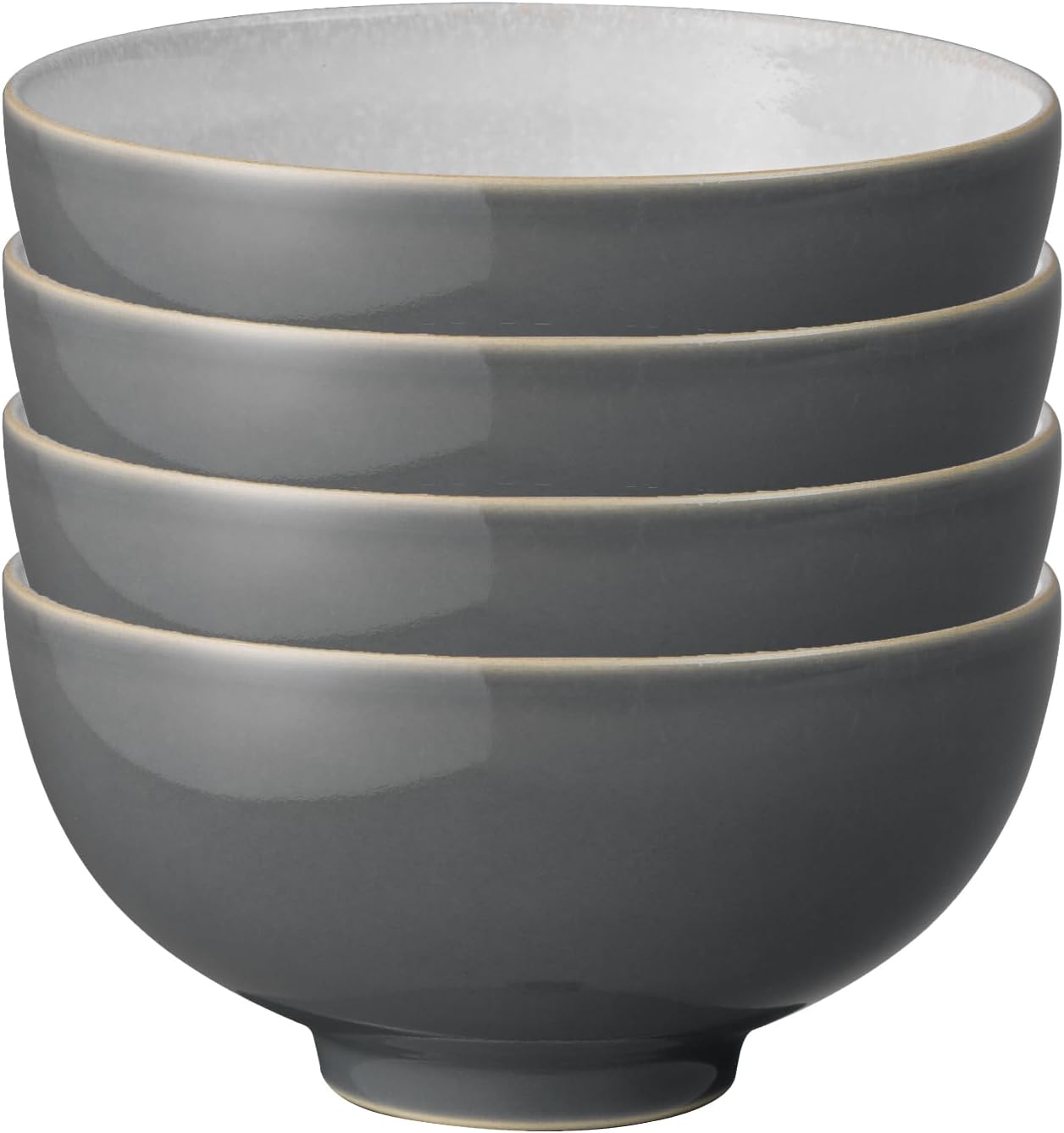 Denby - Elements Blue Rice Bowls Set of 4-16.2oz Everyday Cereal, Soup, Dessert Bowls - Dishwasher Safe & Microwave Safe - Ceramic Stoneware Tableware - Scratch & Chip Resistant