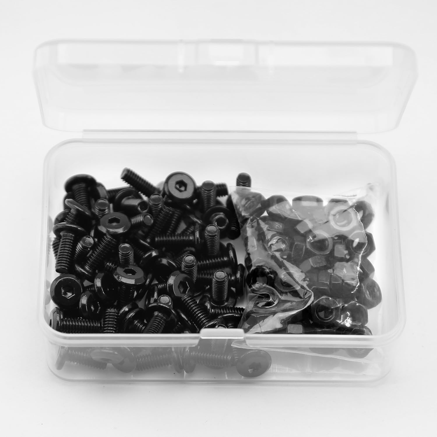 (60 sets) M4 x 8mm Flat Round Hexagon Socket Head Bolts and Nuts kit 304 Stainless Steel Black Oxide, Furniture bolts - Image 3