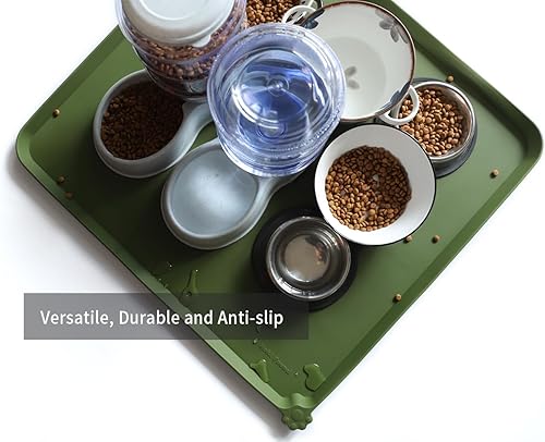 Miniatura 158 de Hoki Found - Bandeja de silicona para comida de mascotas , tapete mantel individual antideslizante para mascotas, tapete impermeable de alimentación