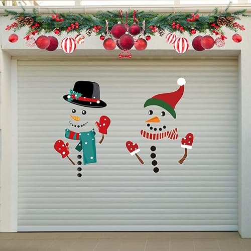 Christmas Snowman Refrigerator Magnets Magnetic Refrigerator Stickers Cute Funny Xmas Snowman Fridge Magnets Diy Refrigerator Magnets Christmas Decorations For Fridge, Metal Door Decor, Office Cabinets Etc( Two Snowmen, 30 Inch) #TOP6