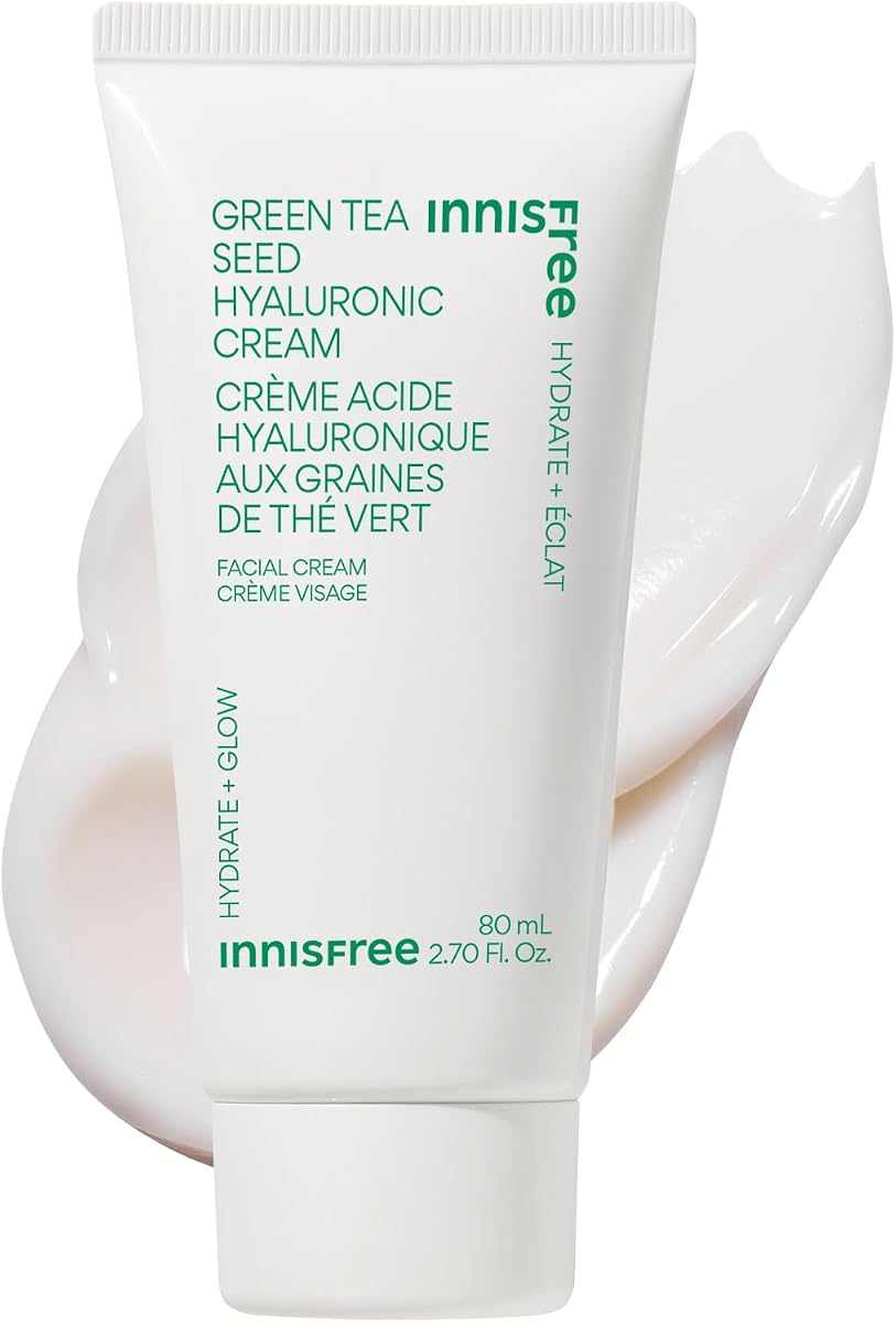 Green Tea Seed Hyaluronic Acid Cream with Skin Barrier Boosting Complex & Ceramide, Hydrating Korean Face Moisturizer Available in Sets & Jumbo