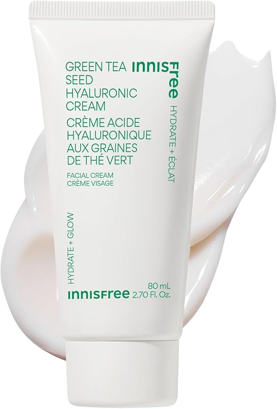 Green Tea Seed Hyaluronic Acid Cream with Skin Barrier Boosting Complex & Ceramide, Hydrating Korean Face Moisturizer Available in Sets & Jumbo