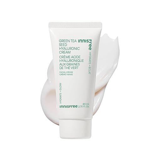 innisfree Green Tea Seed Hyaluronic Acid Cream with Skin Barrier Boosting Complex & Ceramide, Hydrating Korean Face Moisturizer Available in Sets & Jumbo - 2.70 oz. / 80mL
