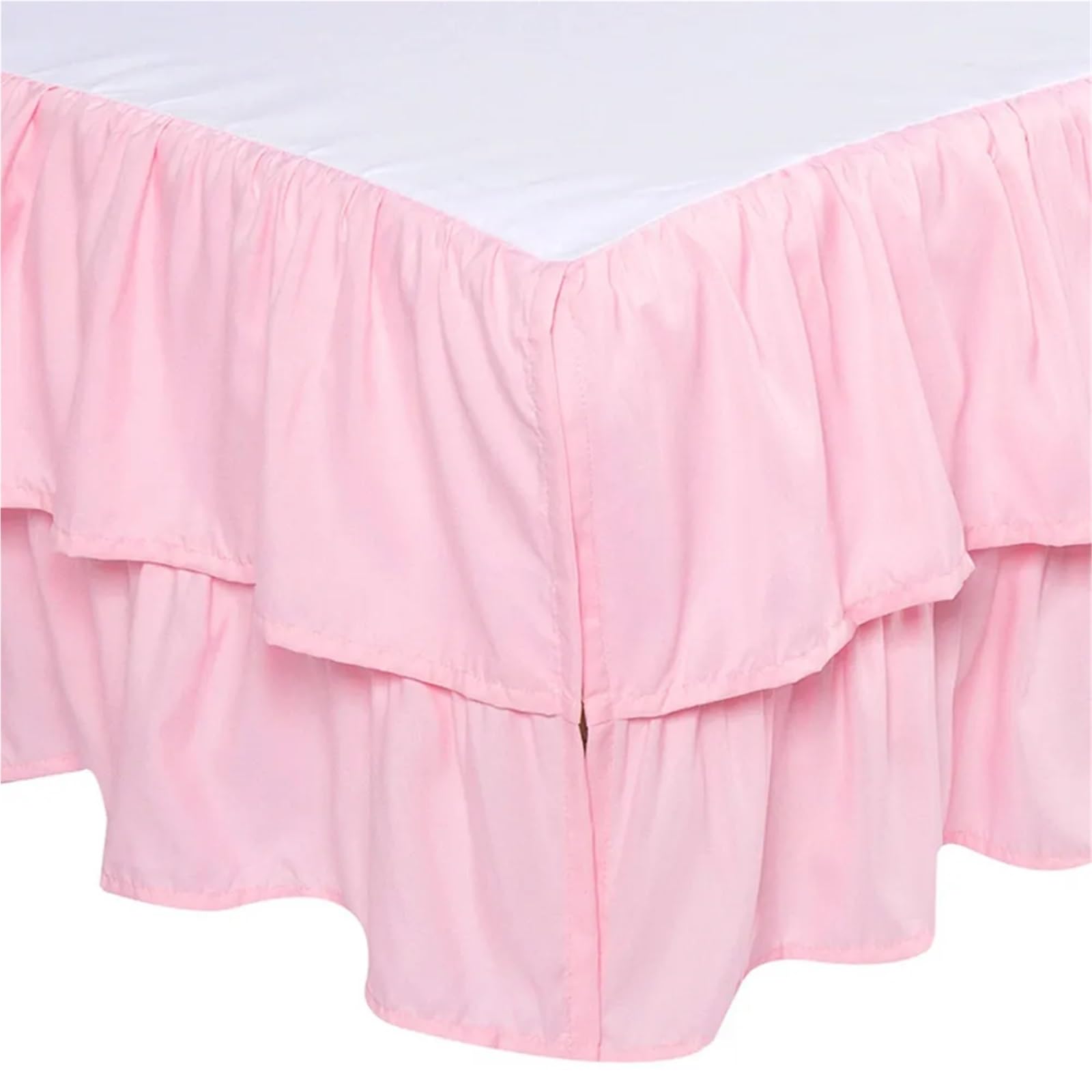 Jupe de lit bébé Jupe de lit Berceau à Volants Doux Double Couche avec Surface - Couvre-lit for Tout-Petits for Filles et garçons(Pink,60x120x36cm)