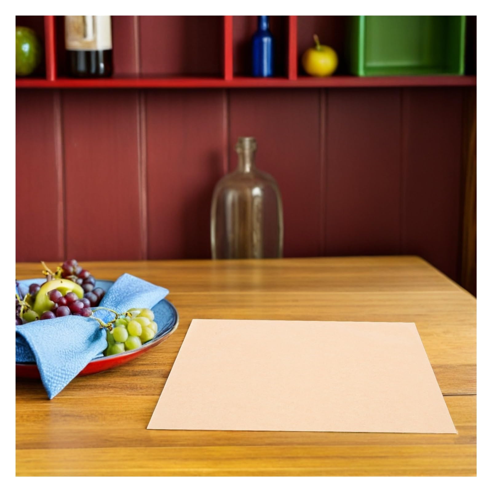 100Pcs hojas de papel para hornear, forro antiadherente para bandeja | Papel pergamino marrón claro, 40.00X30.00cm, para freidora de aire, parrilla, cocina, pastel