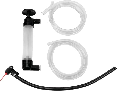 Performance Tool W1156 Grip Clip Transfer Pump/ Siphon Fluid Transfer Pump Kit for Water, Oil, Liquid, and Air, Black/Clear, 48-inch Hoses