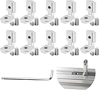 Vista 10 de 4 juegos de soportes de esquina de 4040 con 5 agujeros en forma de L, placas de unión para accesorios de extrusión de aluminio 4040 en negro (L)