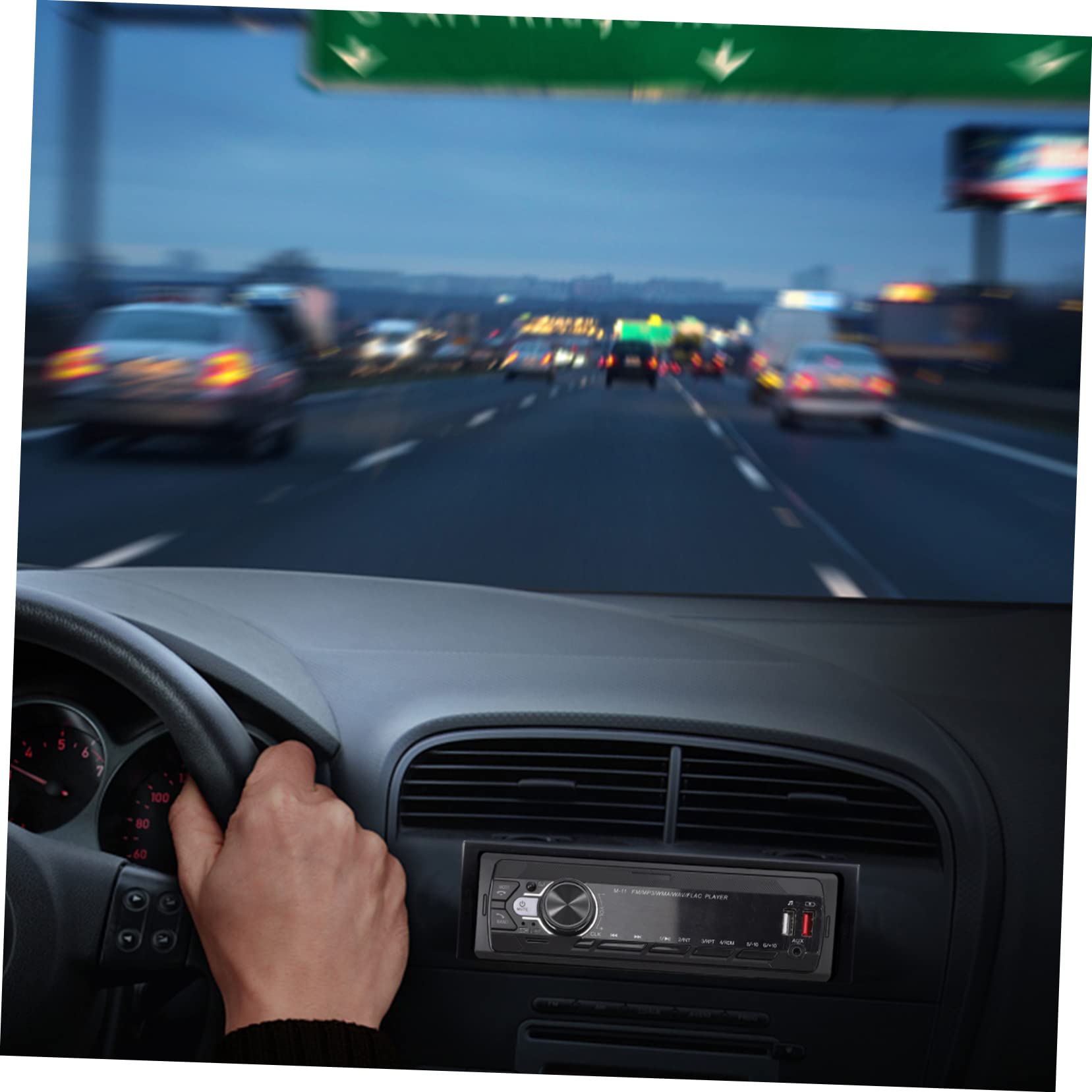 Reproductor de Mp3 para Coche 12 V con Conexión Inalámbrica y USB | Negro Abs, Versión 5.0, 2 Puertos USB 2.0 Frontales, Mando a Distancia Incluido