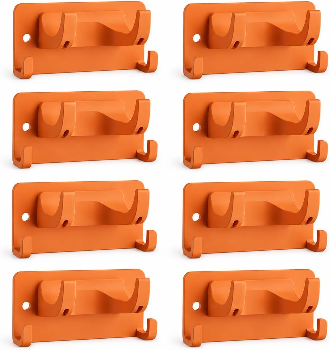 Garden & Garage Tool Organizer, 8 Pack Wall Mounted Utility Hooks for Hand Tools, ABS Small Tool Holder for Hammer, Pruning Shears, Trowel, Scissors, Gloves and Garden Shed Storaged - Black