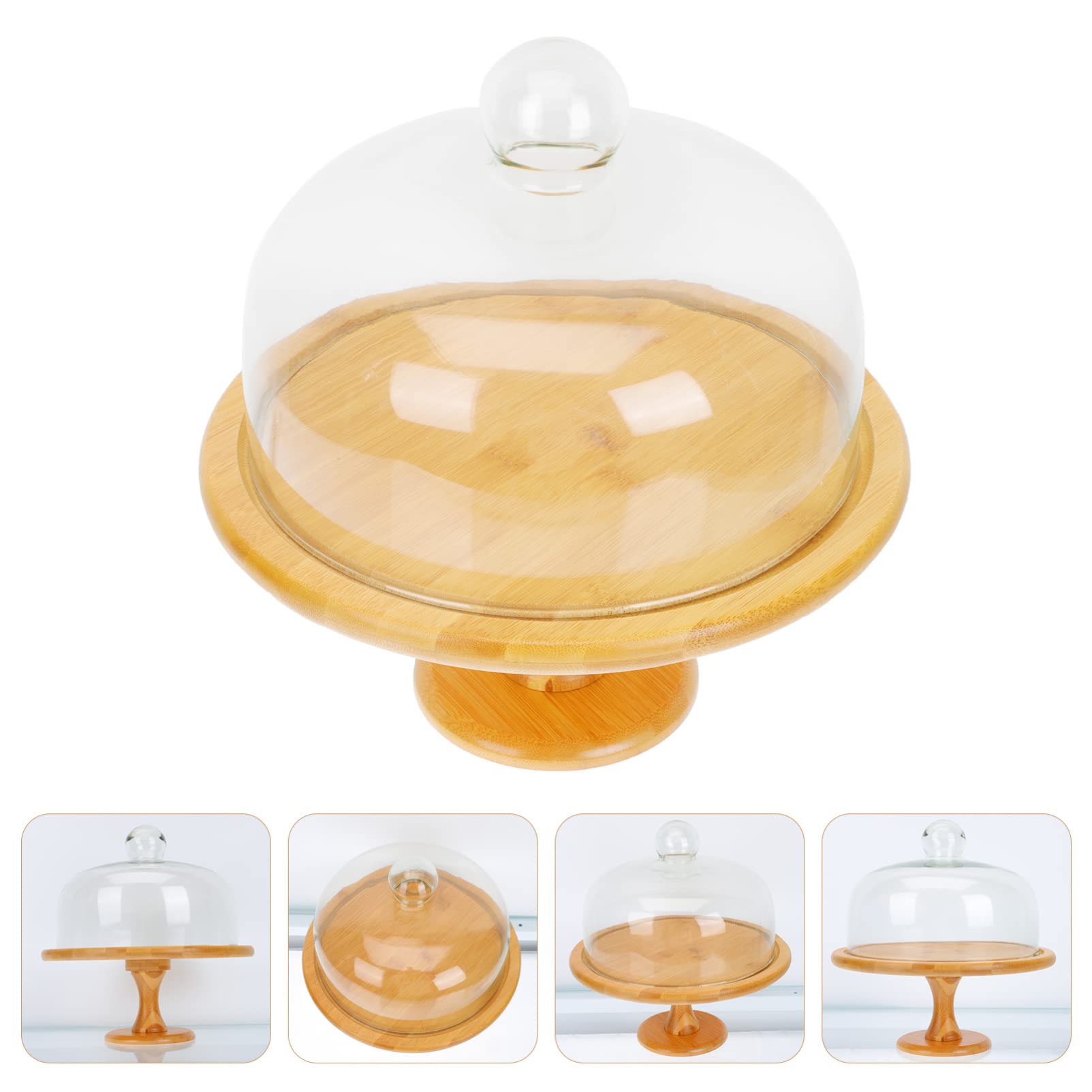 Support de gâteau avec couverture de dôme: 1 set Gâteau de gâteau de gâteau à gâteaux Tour de cupcake Dessert Serveur de plateau de plateau de plateau de plateau avec couvercle for une fête d'annivers