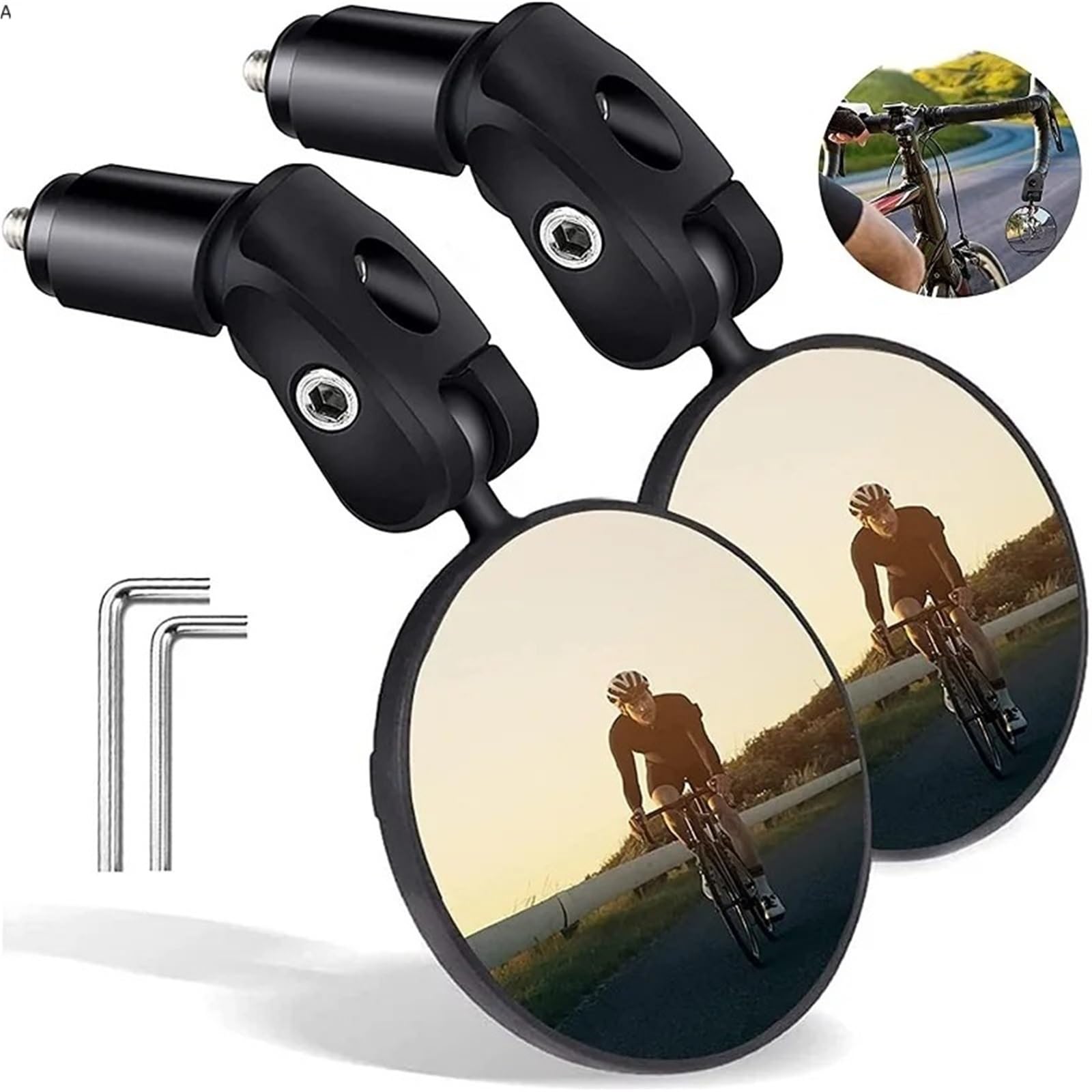 Specchietto Retrovisore 1/2 Pezzi Per Specchietto Retrovisore Per Bicicletta Vista Posteriore Per MTB Bici Da Strada Rotazione Regolabile Manubrio Ciclismo(1 Pc diamond)