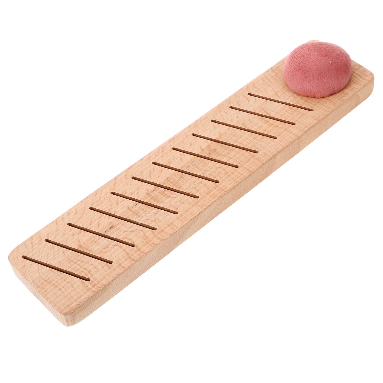 OSALADI Embossed Wood Embroidery Thread Holder 12 Slots Floss Organizer Cross Stitch Accessory Easy to Carry