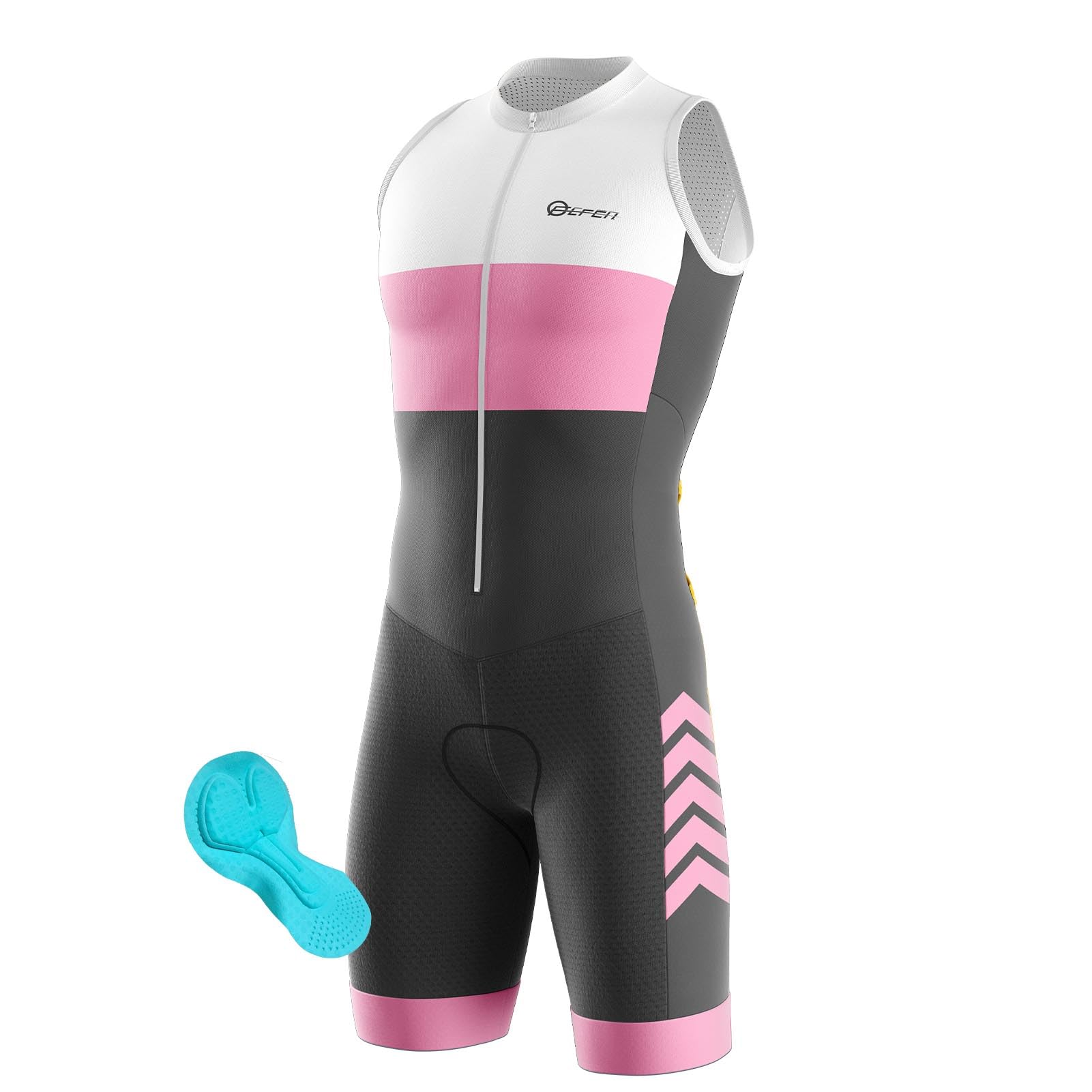 Tuta da Triathlon a Maniche Corte da Uomo, Triathlon Unisex, MTB Body Trisuit Cycling Skinsuit with Gel Pad per Nuoto/Corsa/Ciclismo, Abbigliamento Ciclismo imbottita, monopezzo