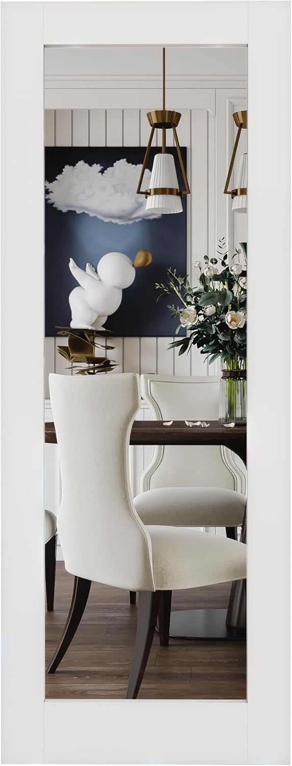 JUJUBON Sliding Pocket Door Slab 32" x 80", Miroor Door Slab, Interior