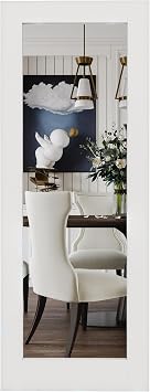 28x80 Interior Door with Mirror,1-Lite Mirror Doors,Pantry Door,Room Doors | Sliding Pocket Door,Premium Mirror,Pre-Finished & Paintable,MDF,No Hardware & Frame Included,Only Pre-Built Slab
