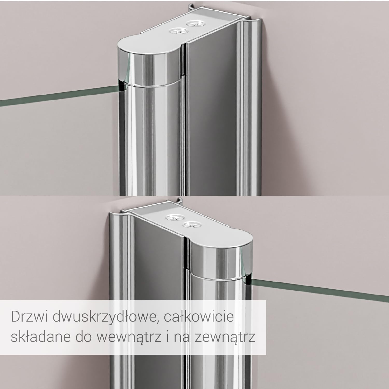 BERNSTEIN Prysznic narożny z drzwiami składanymi Kabina prysznicowa DX213 wejście narożne 75 x 100 cm (prawe x lewe) 8mm ESG z mechanizmem podnoszenia/opuszczania prysznic klamka ze stali nierdzewnej