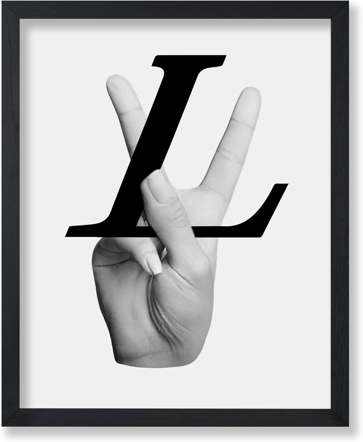 Poster Master Peace Hand Sign Print - LV Poster - Fashion Art - Luxury Brand Wall Design - Modern Gift for Men & Women - Minimal Decor for Bedroom, Dorm or Living Room - 24x32 Unframed Wall Art