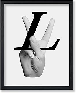 Poster Master LV Poster - Peace Hand Sign Print - Fashion Art - Modern Art - Luxury Brand Art - Gift for Men & Women - Minimal Wall Decor for Bedroom, Dorm or Living Room - 8x10 UNFRAMED Wall Art