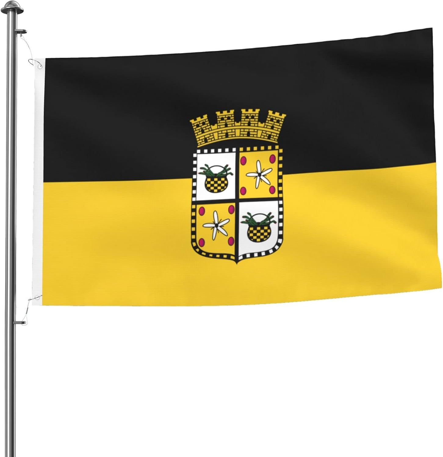 POOEDSO Bandera De Yauco, Puerto Rico Flags 5x8 Ft Outdoor Double Sided Flag Polyester Lightweight Flags Funny Home Yard Decoration 5by8 Flags