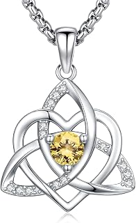 Eusense Nudo De Bruja Wiccan Celtic Knot Necklace for Women | Witches Knot Necklace, Irish Knot Necklace, 925 Sterling Silver, Silver Plated Copper, Moonstone Birthstone Pendant Jewelry