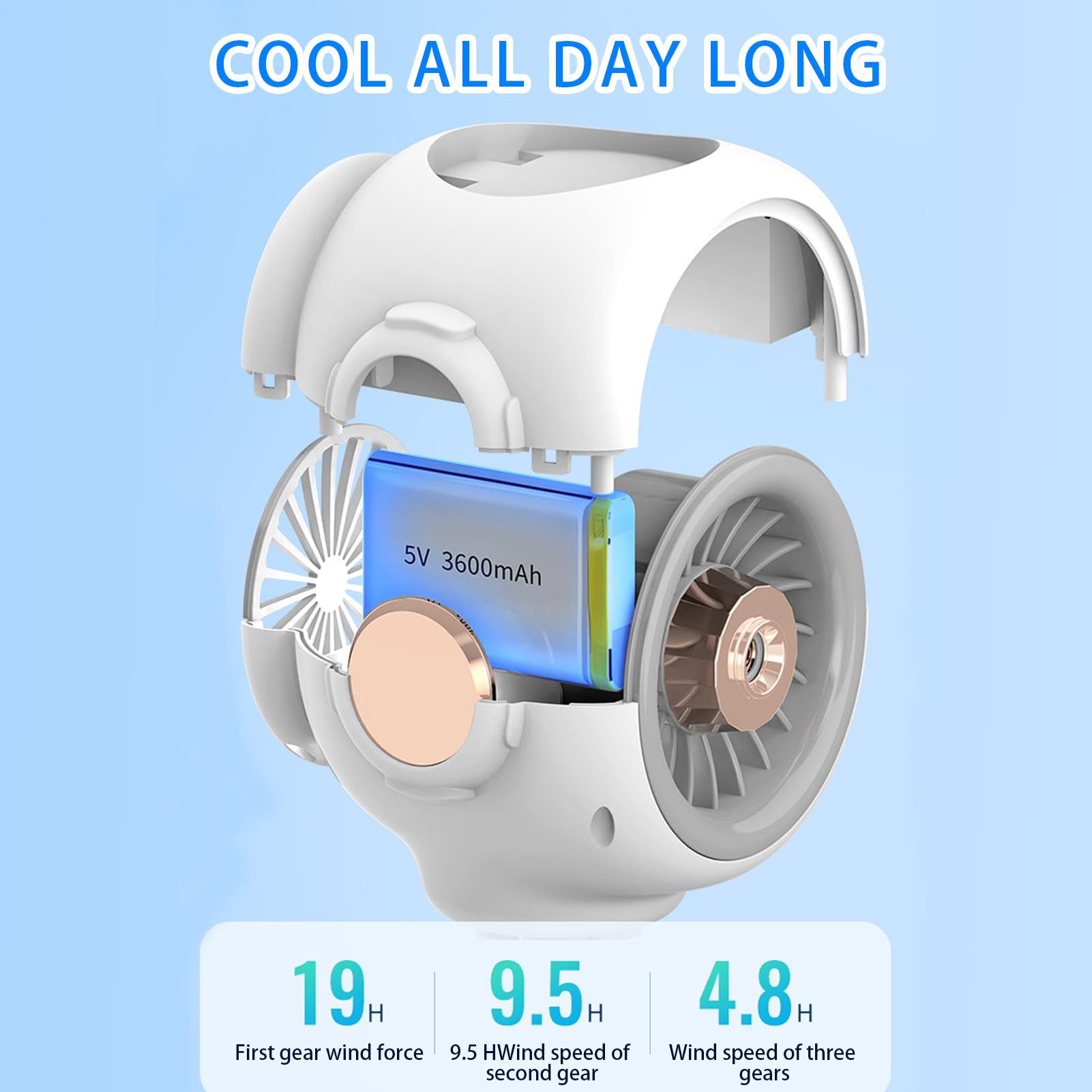 Generico Ventilatore da Passeggino per - Ventilatore Clip Per Carrozzina,3 Velocità Regolabili, Alimentazione USB E Design Compatto Per Shopping, Campeggio, Auto E Viaggi All’Aperto