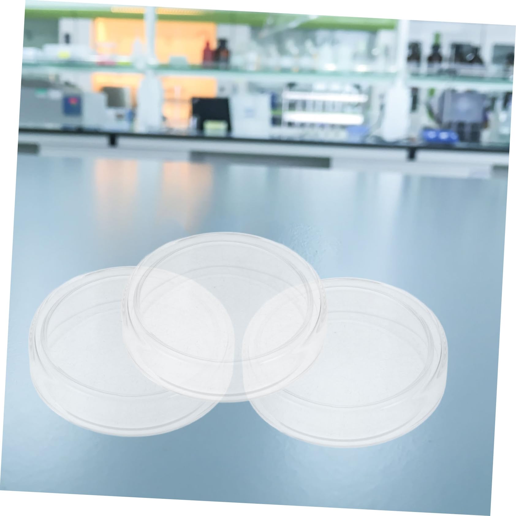 6piezas Placas De Petri Transparentes Placa De Cultivo De Borosilicato Para Células y Tejidos Bandeja De Petri De Laboratorio Con Tapas