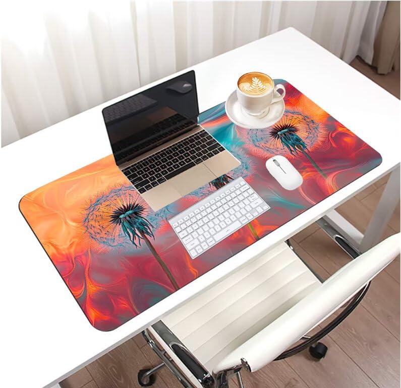 Tapis de souris bleu grand format idéal pour le travail sur PC - 3