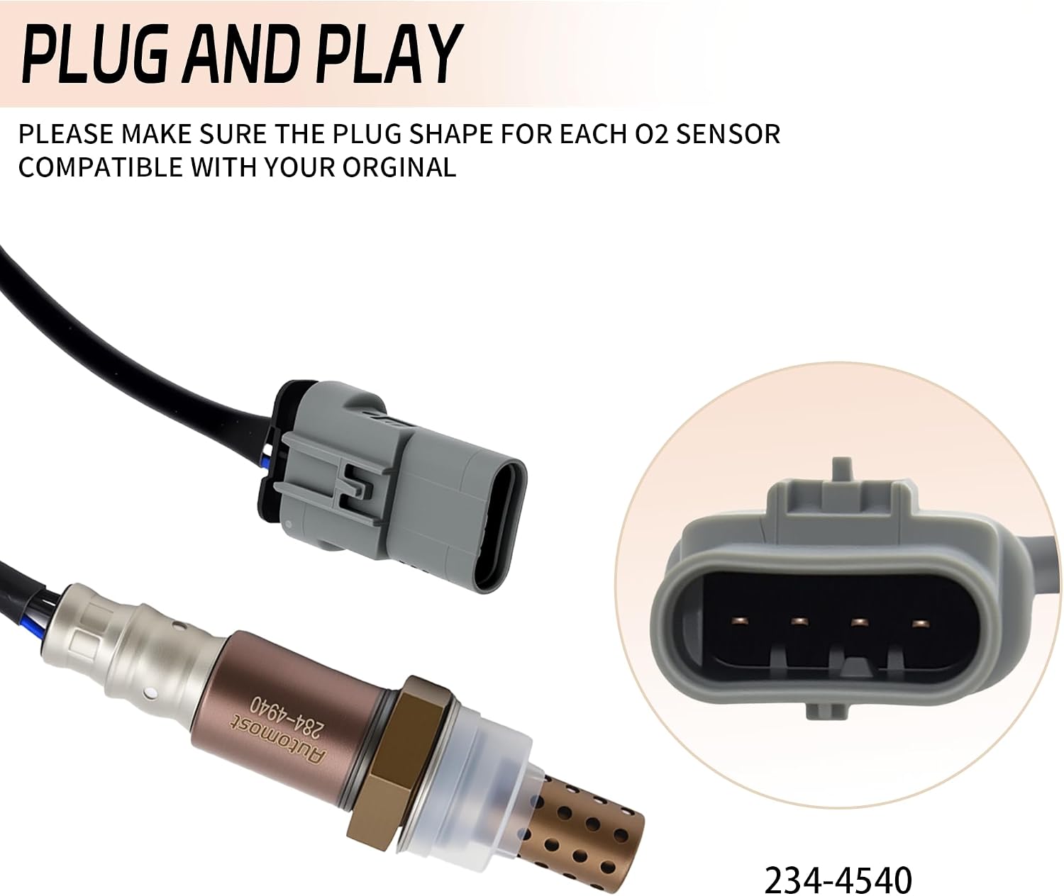 234-4940 Upstream O2 Sensor Compatible with Chevy 2014-2018 Silverado 1500,2015-2018 Tahoe, GMC Sierra 1500 Yukon for Cadillac Escalade Replace#12659516