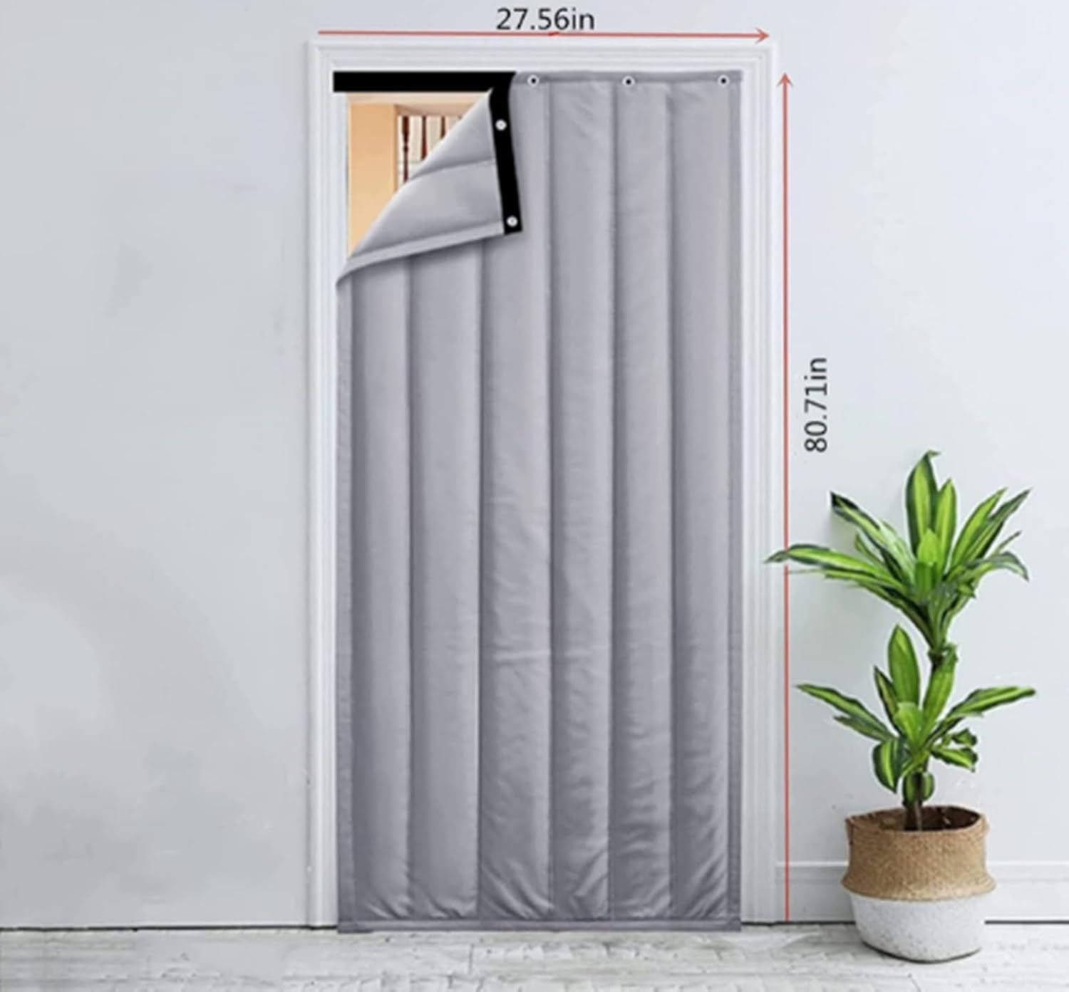 Thermal Insulated Curtain, Soundproof Door Cover, Door Blanket for Winter, Doorway Cover Screen Noise Reduction Waterproof Warm Oxford Fabric (W27.56 * H80.71 in/70 * 205cm)