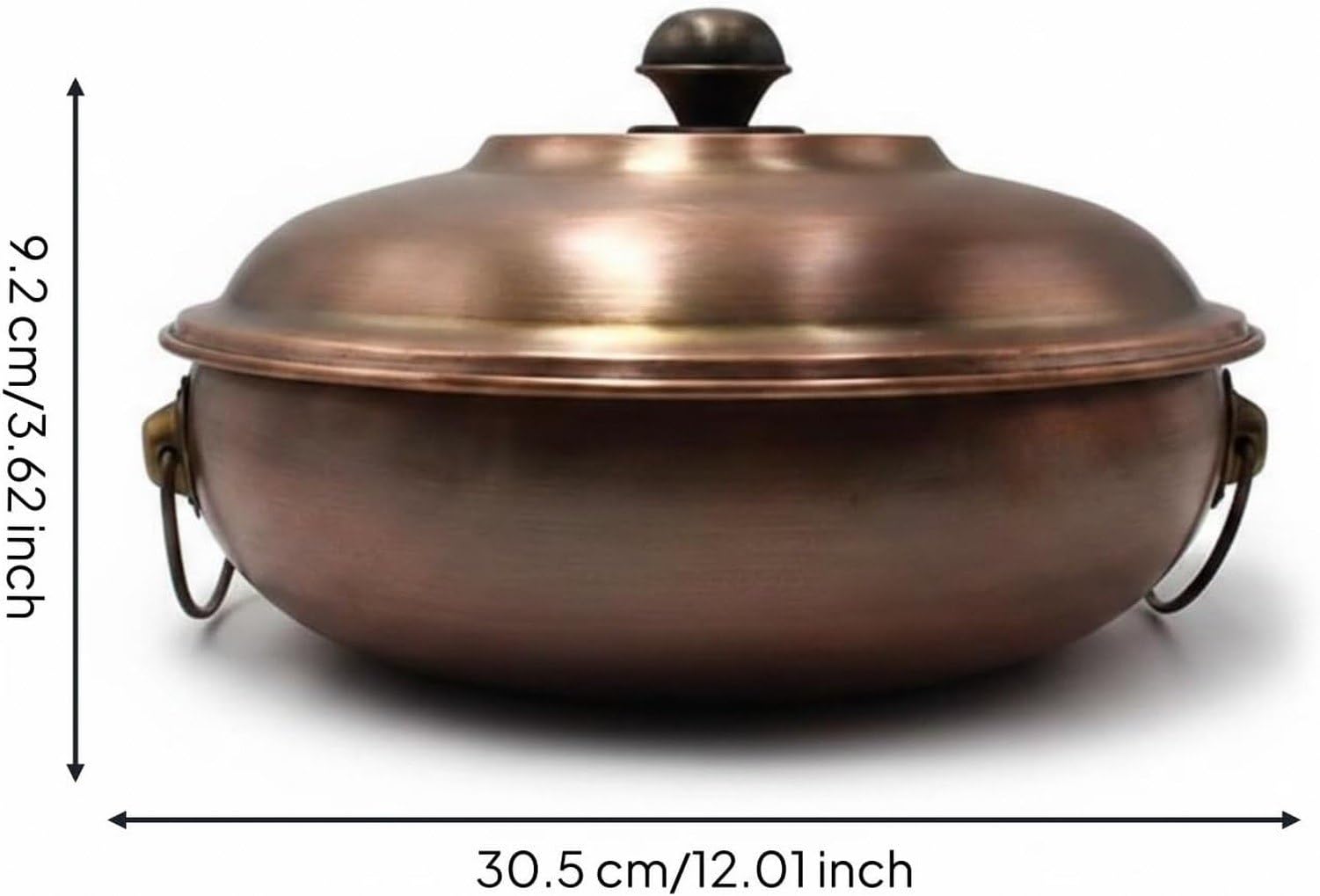 Padella Elettrica per Cucina con Brodo Separato pentola Riscaldata Velocemente con Rame Rinforzato, 32 cm per 5-7 Persone, Casseruola Chiara con Fondo Ispessito